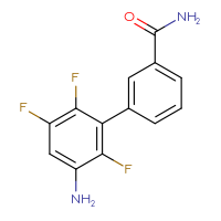 Chemical structure of 3'-amino-2',5',6'-trifluoro-[1,1'-biphenyl]-3-carboxamide - CSSB06586890654