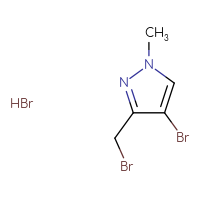 Chemical structure of 4-bromo-3-(bromomethyl)-1-methyl-1H-pyrazole hydrobromide - CSSB00025792173