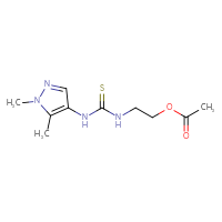Chemical structure of 2-{[(1,5-dimethyl-1H-pyrazol-4-yl)carbamothioyl]amino}ethyl acetate - CSSB21432451779