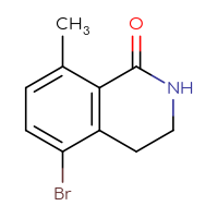 Chemical structure of 5-bromo-8-methyl-1,2,3,4-tetrahydroisoquinolin-1-one - CSSB02495688474