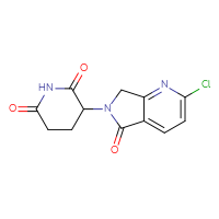Chemical structure of 3-{2-chloro-5-oxo-5H,6H,7H-pyrrolo[3,4-b]pyridin-6-yl}piperidine-2,6-dione - CSSB00161157246