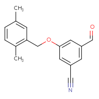 Chemical structure of 3-[(2,5-dimethylphenyl)methoxy]-5-formylbenzonitrile - CSSB21331805296