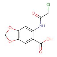 Chemical structure of 6-(2-chloroacetamido)-2H-1,3-benzodioxole-5-carboxylic acid - CSSB21106157498