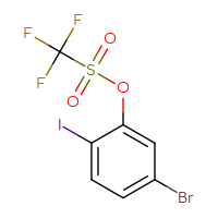 Chemical structure of 5-bromo-2-iodophenyl trifluoromethanesulfonate - CSSB03551406712