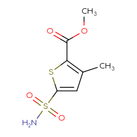 Chemical structure of methyl 3-methyl-5-sulfamoylthiophene-2-carboxylate - CSSB01991492510
