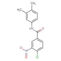 Chemical structure of 4-chloro-N-(3,4-dimethylphenyl)-3-nitrobenzamide - CSSB00046152543