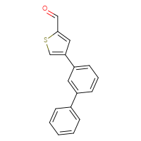 Chemical structure of 4-{[1,1'-biphenyl]-3-yl}thiophene-2-carbaldehyde - CSSB00102825921