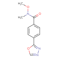 Chemical structure of N-methoxy-N-methyl-4-(1,3,4-oxadiazol-2-yl)benzamide - CSSB00000600573