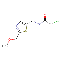 Chemical structure of 2-chloro-N-{[2-(methoxymethyl)-1,3-thiazol-5-yl]methyl}acetamide - CSSB14906650844