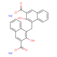Chemical structure of disodium 4-[(3-carboxylato-2-hydroxynaphthalen-1-yl)methyl]-3-hydroxynaphthalene-2-carboxylate - CSSB00016997462