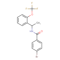 Chemical structure of 4-bromo-N-{1-[2-(trifluoromethoxy)phenyl]ethyl}benzamide - CSSB15738589009