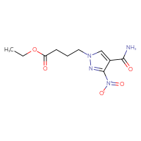 Chemical structure of ethyl 4-(4-carbamoyl-3-nitro-1H-pyrazol-1-yl)butanoate - CSSB00015199566