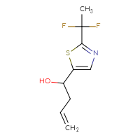 Chemical structure of 1-[2-(1,1-difluoroethyl)-1,3-thiazol-5-yl]but-3-en-1-ol - CSSB02517390769