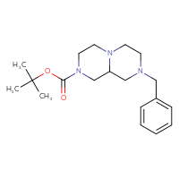 Chemical structure of tert-butyl 8-benzyl-octahydro-1H-[1,4]diazino[1,2-a]pyrazine-2-carboxylate - CSSB00016111331
