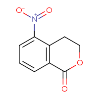 Chemical structure of 5-nitro-3,4-dihydro-1H-2-benzopyran-1-one - CSSB00011010038