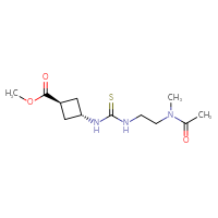 Chemical structure of methyl (1r,3r)-3-({[2-(N-methylacetamido)ethyl]carbamothioyl}amino)cyclobutane-1-carboxylate - CSSB21432511616
