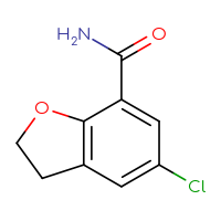Chemical structure of 5-chloro-2,3-dihydro-1-benzofuran-7-carboxamide - CSSB00009985046