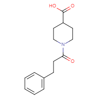 Chemical structure of 1-(3-phenylpropanoyl)piperidine-4-carboxylic acid - CSSB00000601242
