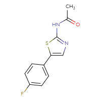 Chemical structure of N-[5-(4-fluorophenyl)-1,3-thiazol-2-yl]acetamide - CSSB00103326934