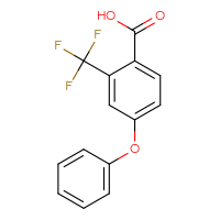 Chemical structure of 4-phenoxy-2-(trifluoromethyl)benzoic acid - CSSB00037071325