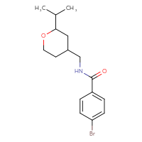 Chemical structure of 4-bromo-N-{[2-(propan-2-yl)oxan-4-yl]methyl}benzamide - CSSB00097178876