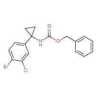 Chemical structure of benzyl N-[1-(4-bromo-3-chlorophenyl)cyclopropyl]carbamate - CSSB03496572760