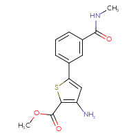 Chemical structure of methyl 3-amino-5-[3-(methylcarbamoyl)phenyl]thiophene-2-carboxylate - CSSB06584419431