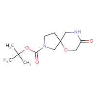 Chemical structure of tert-butyl 8-oxo-6-oxa-2,9-diazaspiro[4.5]decane-2-carboxylate - CSSB00012343611