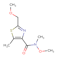 Chemical structure of N-methoxy-2-(methoxymethyl)-N,5-dimethyl-1,3-thiazole-4-carboxamide - CSSB15025118399