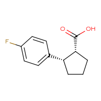 Chemical structure of (1R,2S)-2-(4-fluorophenyl)cyclopentane-1-carboxylic acid - CSSB00133125488