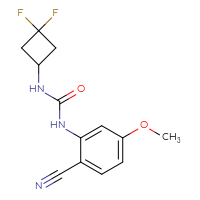 Chemical structure of 1-(2-cyano-5-methoxyphenyl)-3-(3,3-difluorocyclobutyl)urea - CSSB06622077253