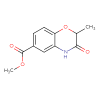 Chemical structure of methyl 2-methyl-3-oxo-3,4-dihydro-2H-1,4-benzoxazine-6-carboxylate - CSSB00010234938