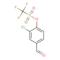 Chemical structure of 2-chloro-4-formylphenyl trifluoromethanesulfonate - CSSB00015745736