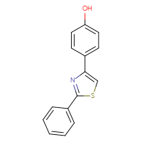 Chemical structure of 4-(2-phenyl-1,3-thiazol-4-yl)phenol - CSSB00103158225