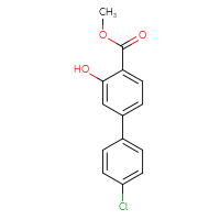 Chemical structure of methyl 4'-chloro-3-hydroxy-[1,1'-biphenyl]-4-carboxylate - CSSB00138415183