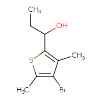 Chemical structure of 1-(4-bromo-3,5-dimethylthiophen-2-yl)propan-1-ol - CSSB00116655319