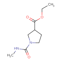 Chemical structure of ethyl 1-(methylcarbamoyl)pyrrolidine-3-carboxylate - CSSB01991263689