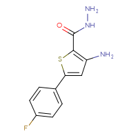 Chemical structure of 3-amino-5-(4-fluorophenyl)thiophene-2-carbohydrazide - CSSB00000684235