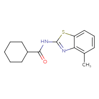 Chemical structure of N-(4-methyl-1,3-benzothiazol-2-yl)cyclohexanecarboxamide - CSSB00028002177