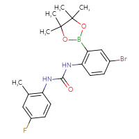 Chemical structure of 1-[4-bromo-2-(4,4,5,5-tetramethyl-1,3,2-dioxaborolan-2-yl)phenyl]-3-(4-fluoro-2-methylphenyl)urea - CSSB21332076748