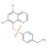 Chemical structure of 5,7-dibromoquinolin-8-yl 4-ethylbenzene-1-sulfonate - CSSB00026778472