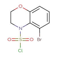 Chemical structure of 5-bromo-3,4-dihydro-2H-1,4-benzoxazine-4-sulfonyl chloride - CSSB14990427040