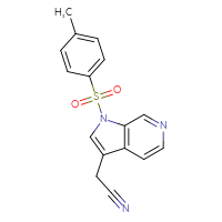 Chemical structure of 2-[1-(4-methylbenzenesulfonyl)-1H-pyrrolo[2,3-c]pyridin-3-yl]acetonitrile - CSSB21332152757