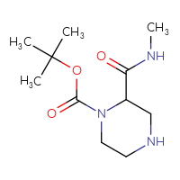 Chemical structure of tert-butyl 2-(methylcarbamoyl)piperazine-1-carboxylate - CSSB00010292460