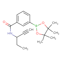 Chemical structure of N-(pent-1-yn-3-yl)-3-(4,4,5,5-tetramethyl-1,3,2-dioxaborolan-2-yl)benzamide - CSSB02166475269