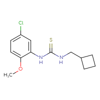Chemical structure of 1-(5-chloro-2-methoxyphenyl)-3-(cyclobutylmethyl)thiourea - CSSB02007015208