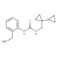 Chemical structure of 3-({[1,1'-bi(cyclopropane)]-1-yl}methyl)-1-(2-ethylphenyl)thiourea - CSSB02015870584