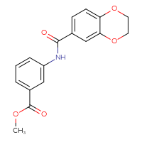 Chemical structure of methyl 3-(2,3-dihydro-1,4-benzodioxine-6-amido)benzoate - CSSB00026365448