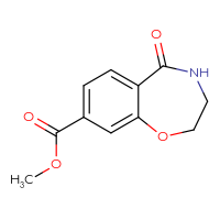 Chemical structure of methyl 5-oxo-2,3,4,5-tetrahydro-1,4-benzoxazepine-8-carboxylate - CSSB03558784333
