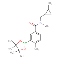 Chemical structure of N,4-dimethyl-N-[(2-methylcyclopropyl)methyl]-3-(4,4,5,5-tetramethyl-1,3,2-dioxaborolan-2-yl)benzamide - CSSB02533261427